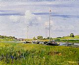 William Merritt Chase At The Boat Landing painting